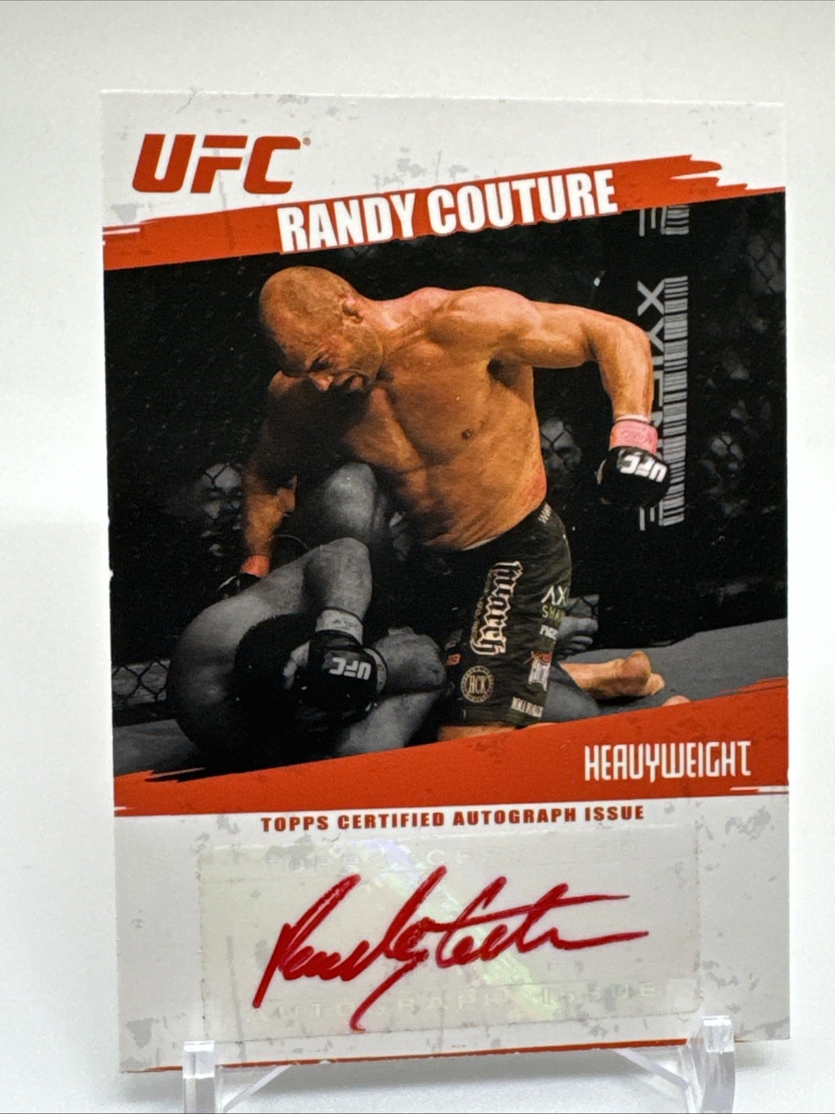 2009 Topps UFC Round 2 #FA-RC — Randy Couture — Red Ink parallel, front