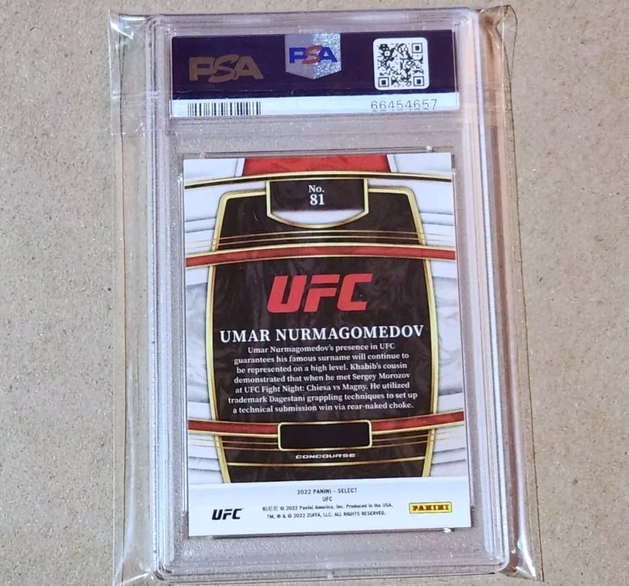 2022 Panini Select UFC #81 Umar Nurmagomedov — back