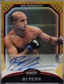 2011 Finest UFC #A-BJP — BJ Penn — Gold Refractor parallel, front