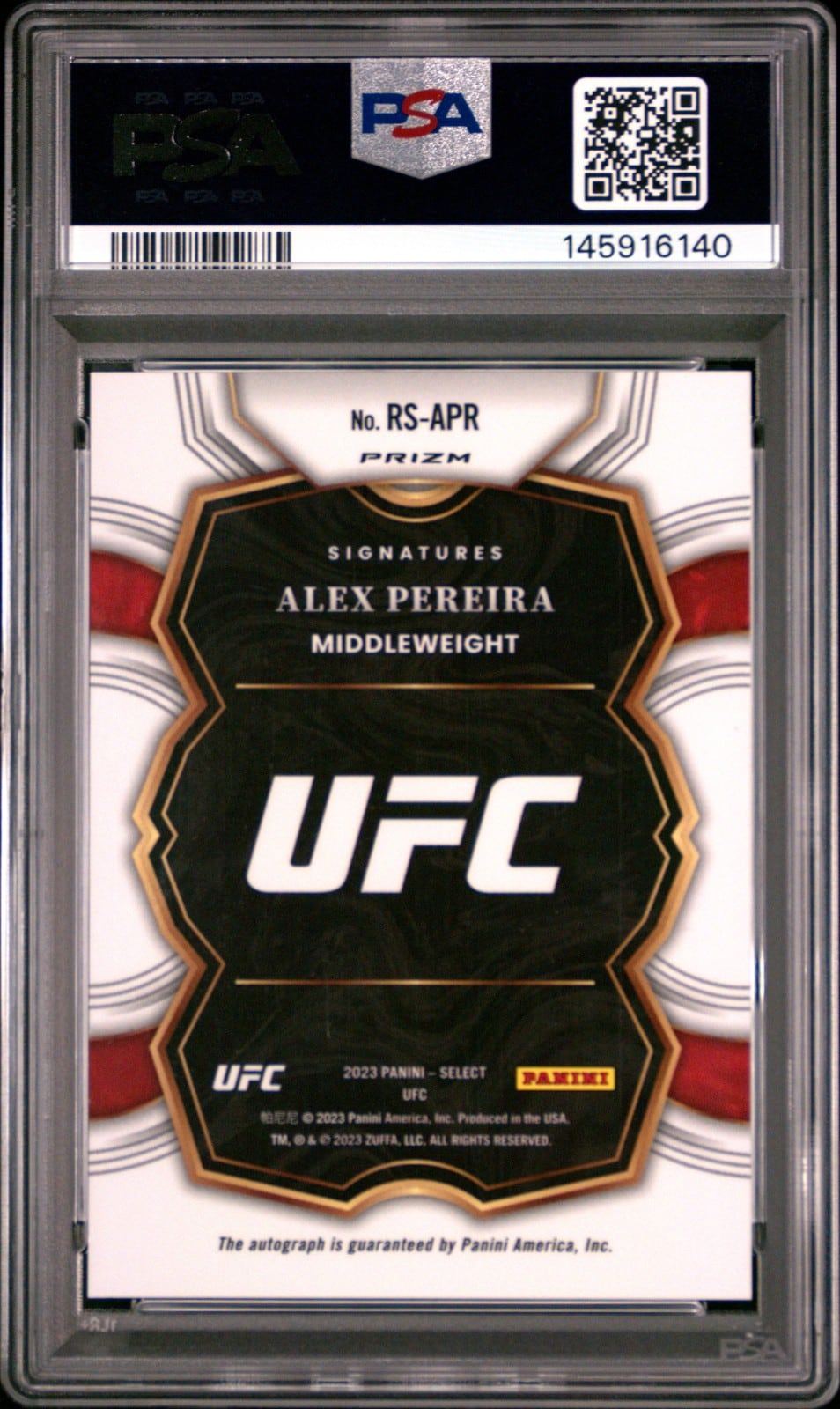 2023 Panini Select UFC #RS-APR Alex Pereira — back
