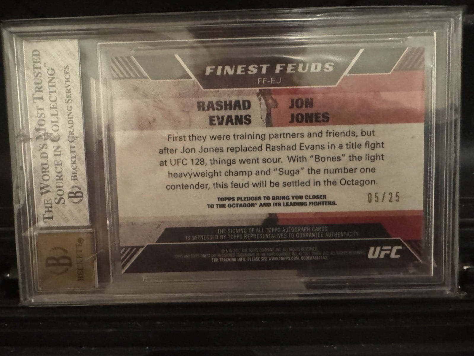 2011 Finest UFC #FF-EJ Jon Jones / Rashad Evans — back