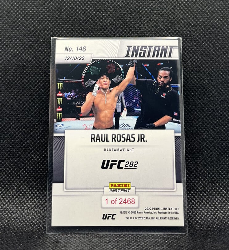 2022 Panini Instant UFC #146 Raul Rosas Jr. — back