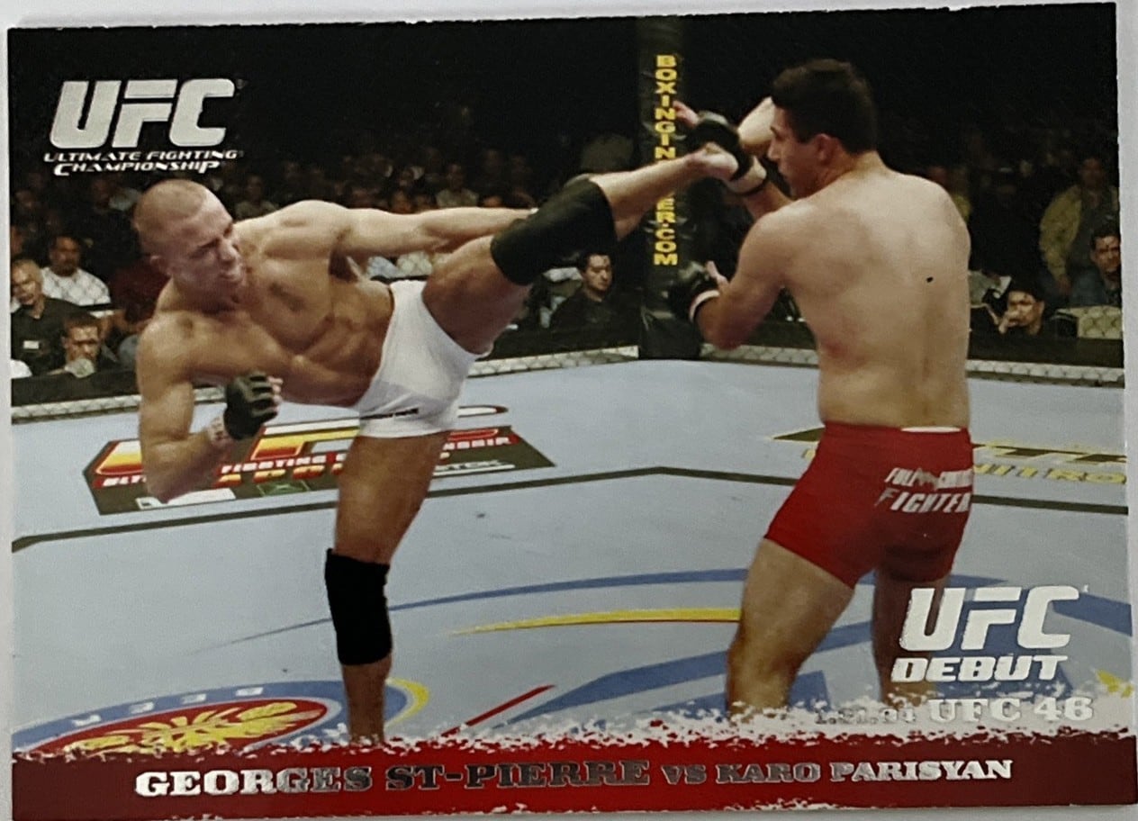 2009 Topps UFC Round 1 #17 Georges St-Pierre / Karo Parisyan — front