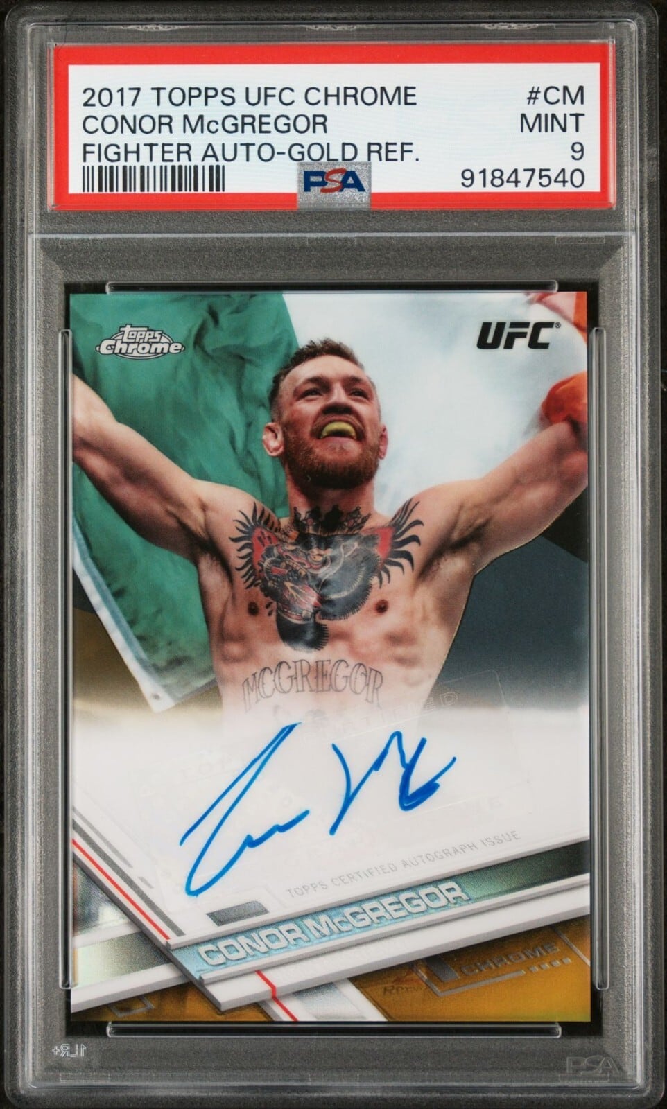 2017 Topps Chrome UFC #FA-CM — Conor McGregor — Gold Refractor parallel, front