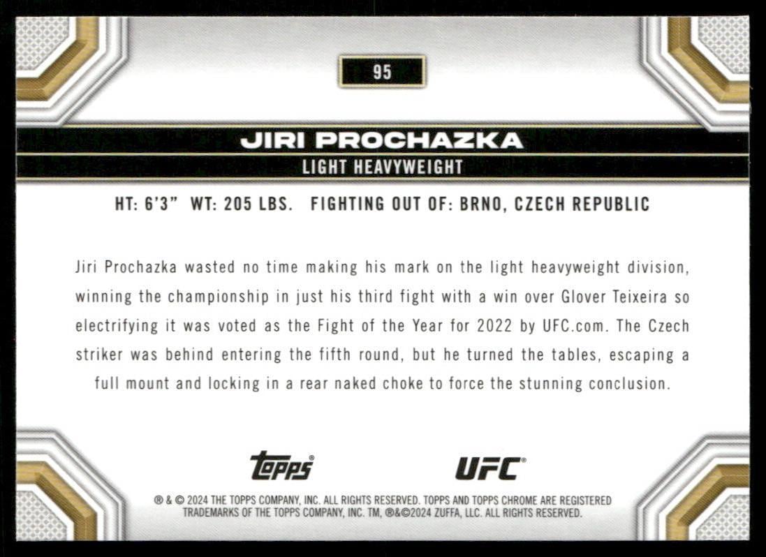 2024 Topps Chrome UFC #95 Jiri Prochazka — back
