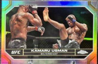 2024 Topps Chrome UFC #108 — Kamaru Usman — Refractor parallel, front