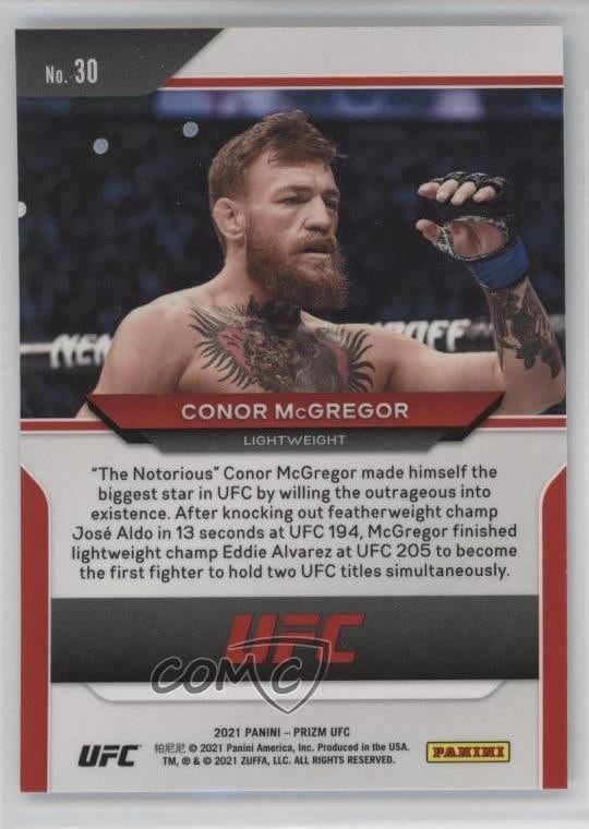 2021 Panini Prizm UFC #30 Conor McGregor — back
