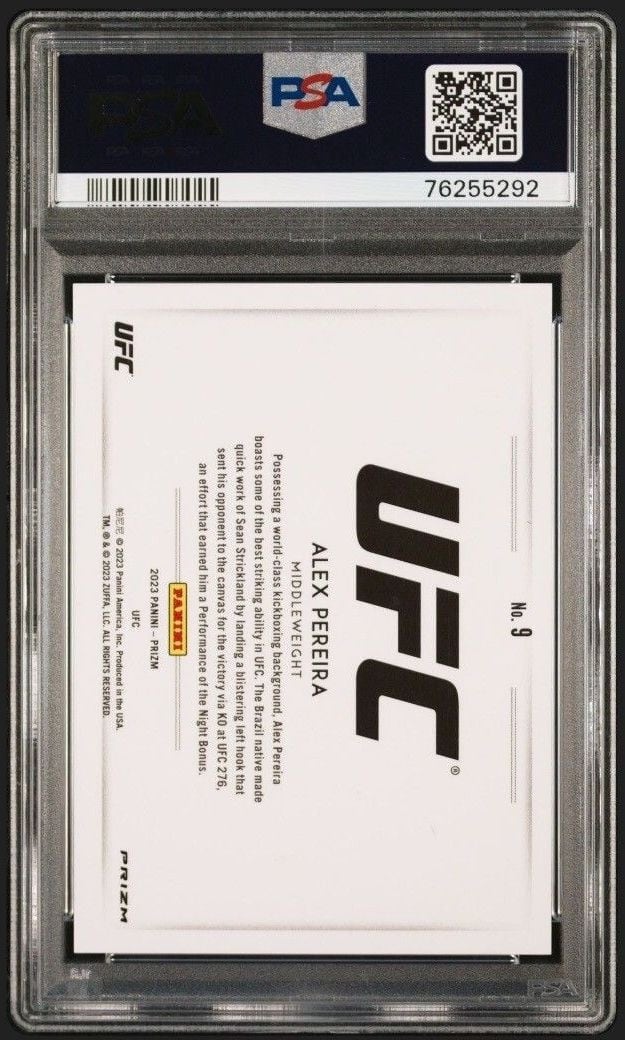 2023 Panini Prizm UFC #9 Alex Pereira — back