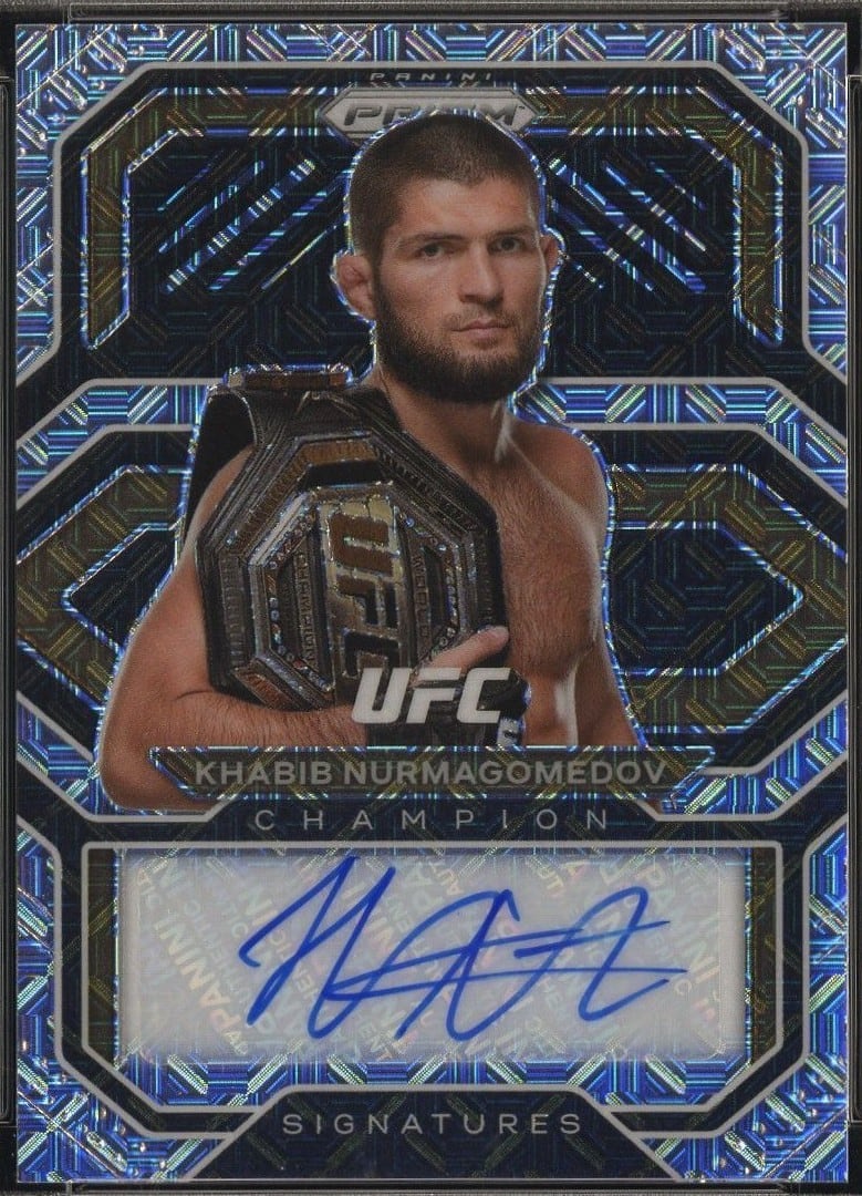 2021 Panini Prizm UFC #CS-KBN — Khabib Nurmagomedov — Mojo parallel, front
