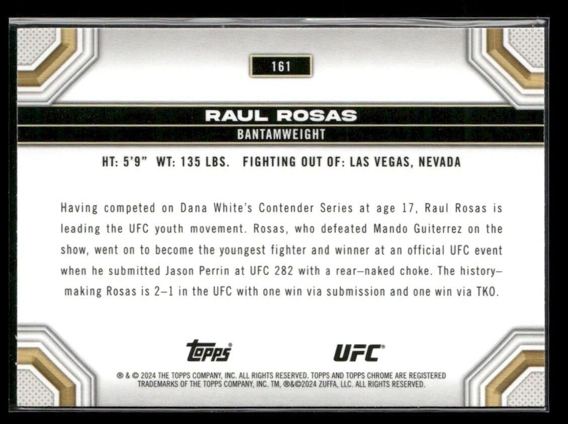 2024 Topps Chrome UFC #161 Raul Rosas Jr. — back
