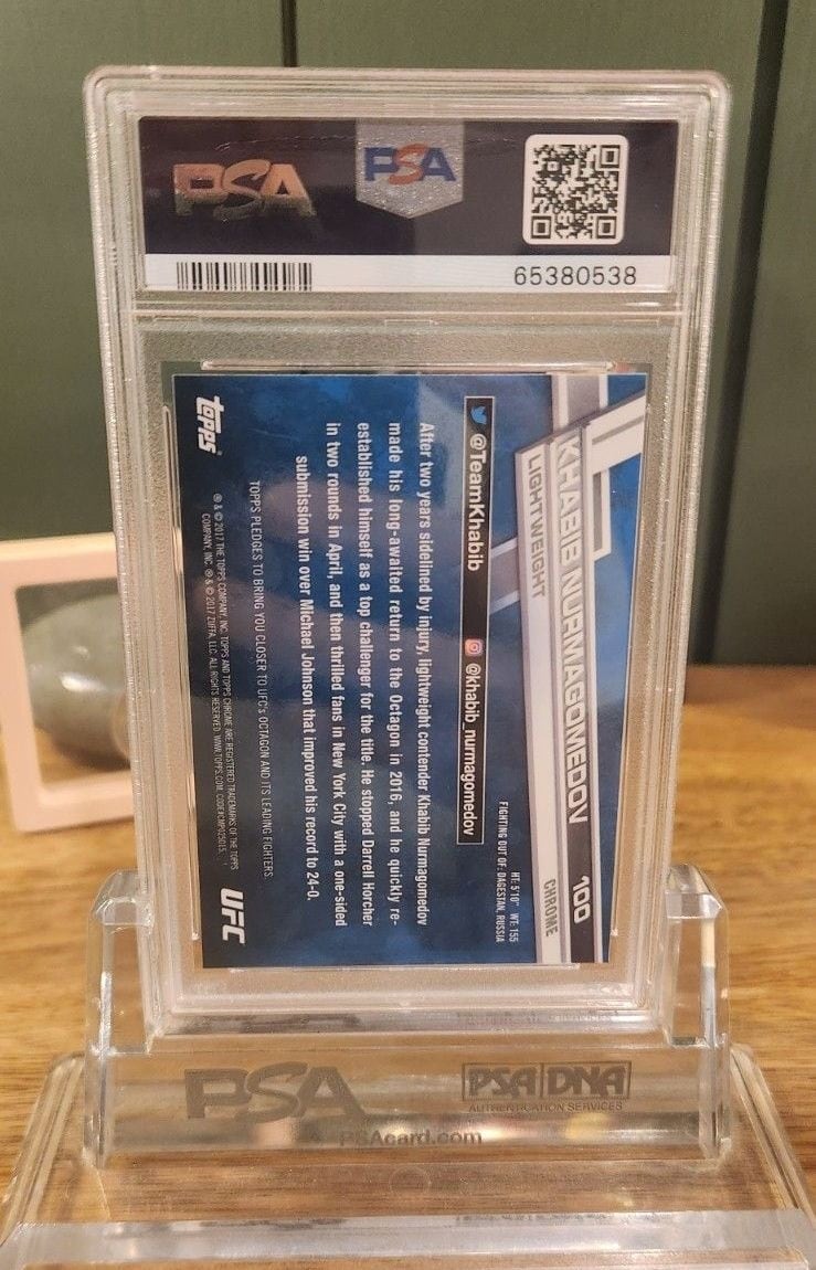 2017 Topps Chrome UFC #100 Khabib Nurmagomedov — back
