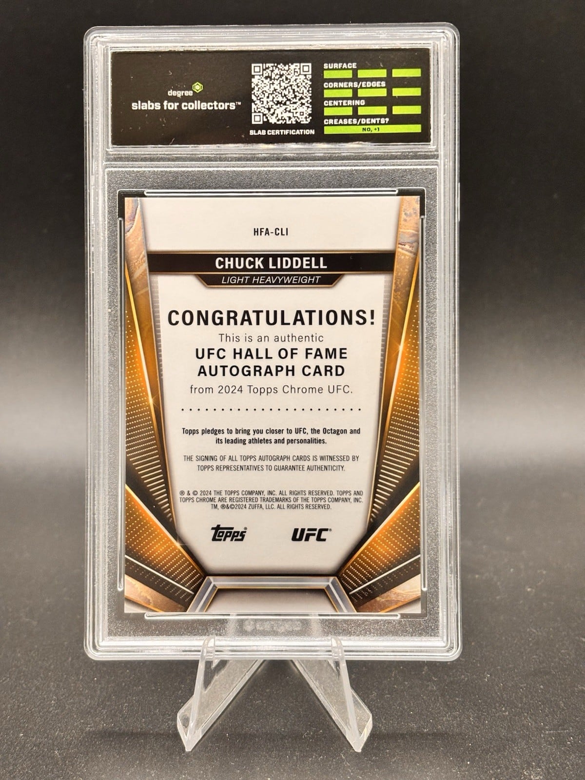 2024 Topps Chrome UFC #HFA-CLI Chuck Liddell — back