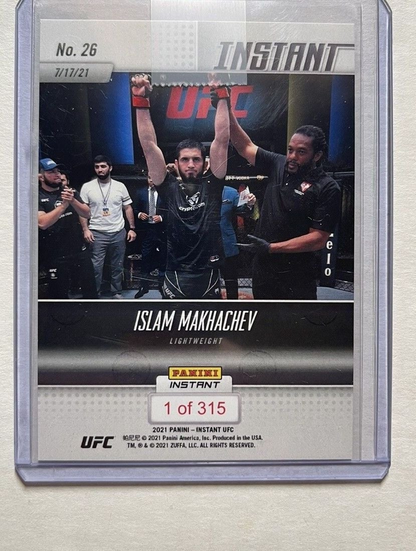 2021 Panini Instant UFC #26 Islam Makhachev — back