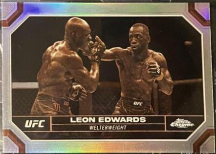 2024 Topps Chrome UFC #115 — Leon Edwards — Sepia Refractor parallel, front