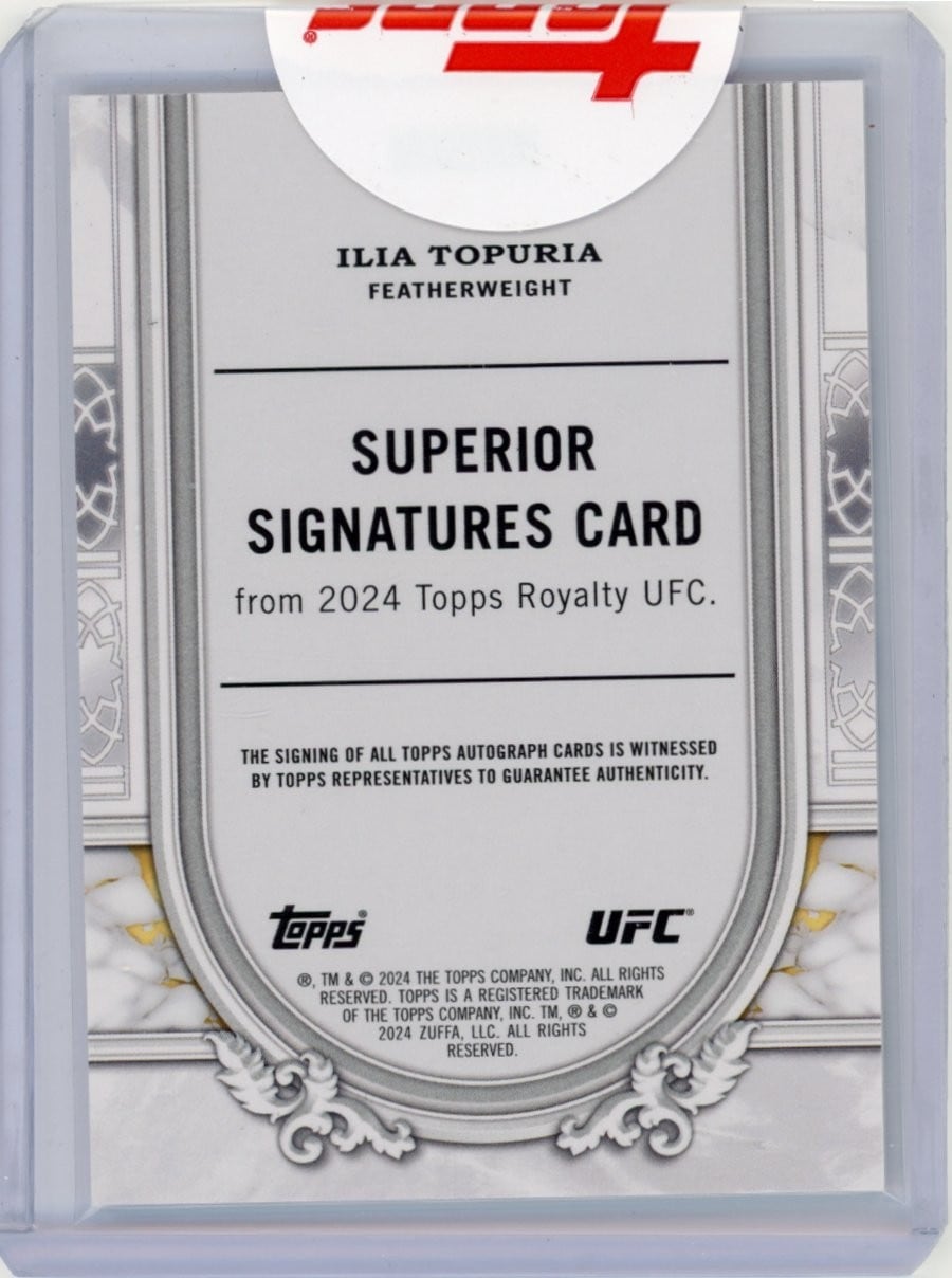 2024 Topps Royalty UFC #SS-ITA — Ilia Topuria — Blue parallel, back