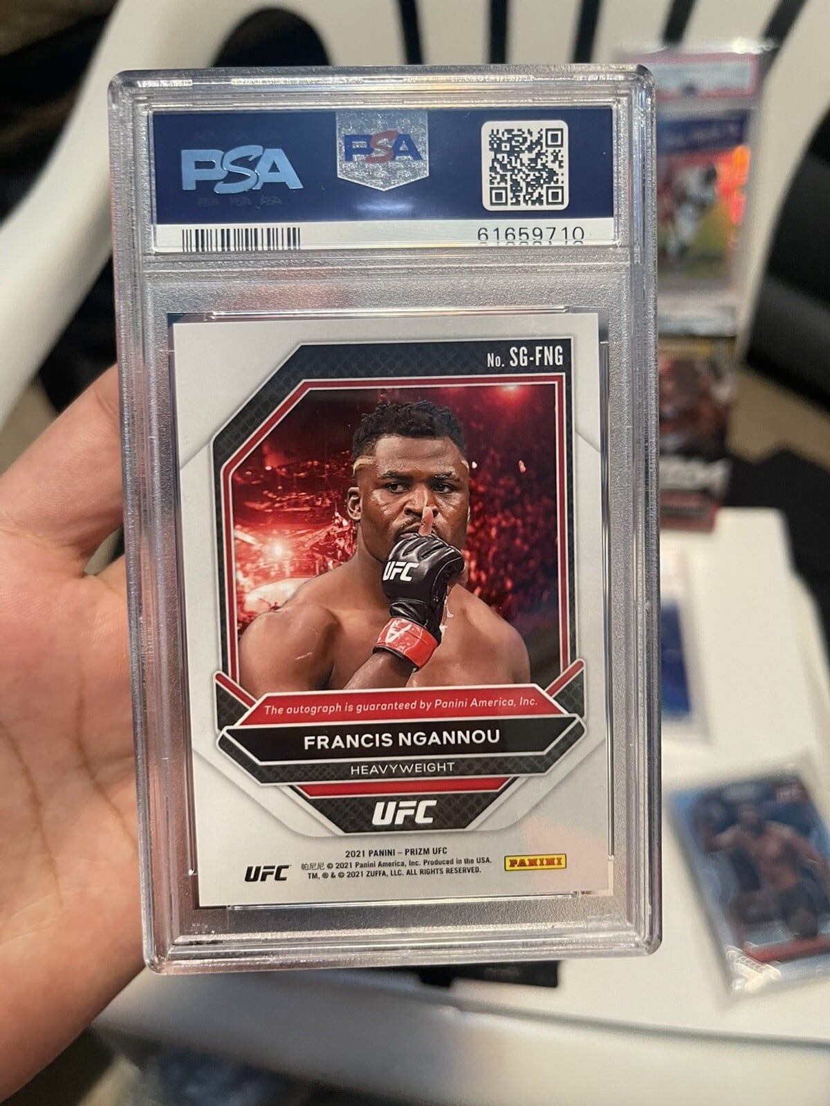 2021 Panini Prizm UFC #SG-FNG — Francis Ngannou — back