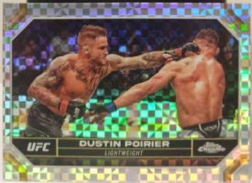 2024 Topps Chrome UFC #64 — Dustin Poirier — X-Fractor parallel, front