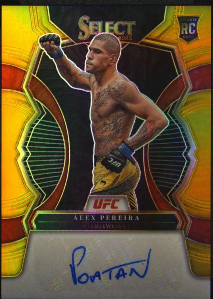 2023 Panini Select UFC #RS-APR — Alex Pereira — Gold Prizm parallel, front