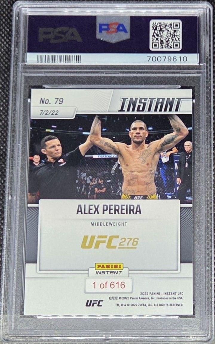 2022 Panini Instant UFC #79 Alex Pereira — back