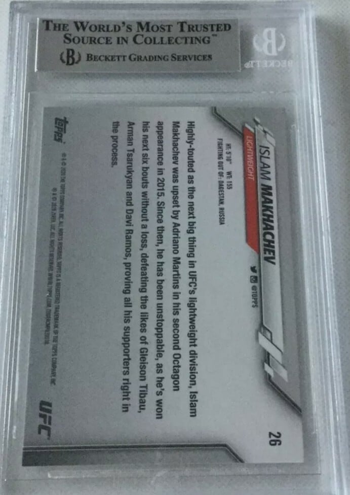 2020 Topps UFC #26 Islam Makhachev — back