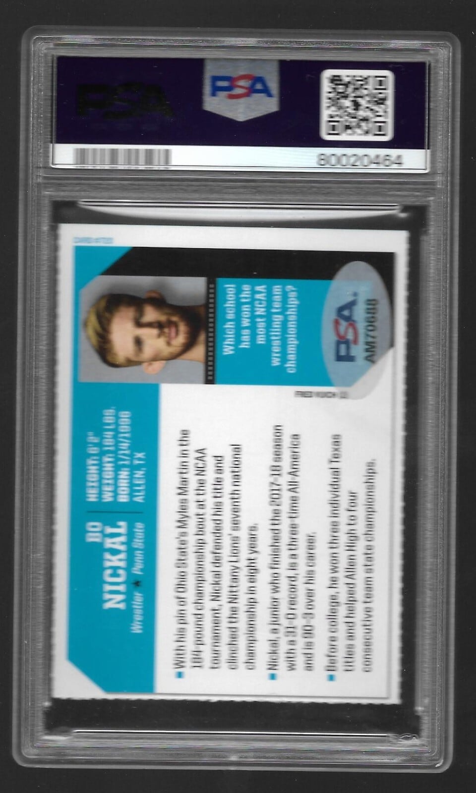 2018 Sports Illustrated for Kids cards #720 Bo Nickal — back