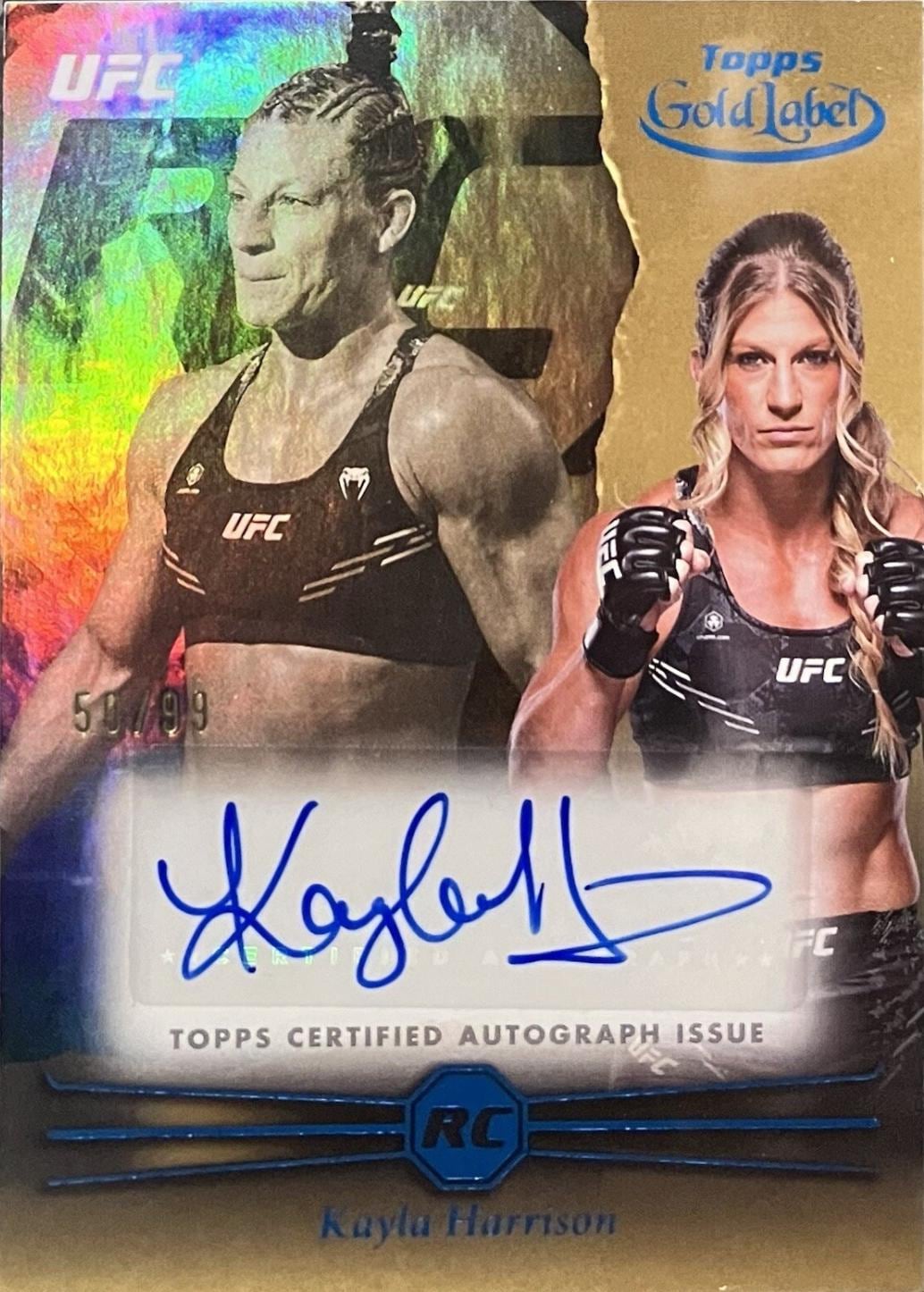 2024 Topps Gold Label UFC #RCA-KHN — Kayla Harrison — /99 blue-foil parallel parallel, front