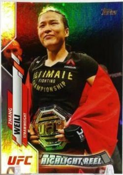 2020 Topps UFC #98 — Zhang Weili — Rainbow Foil parallel, front