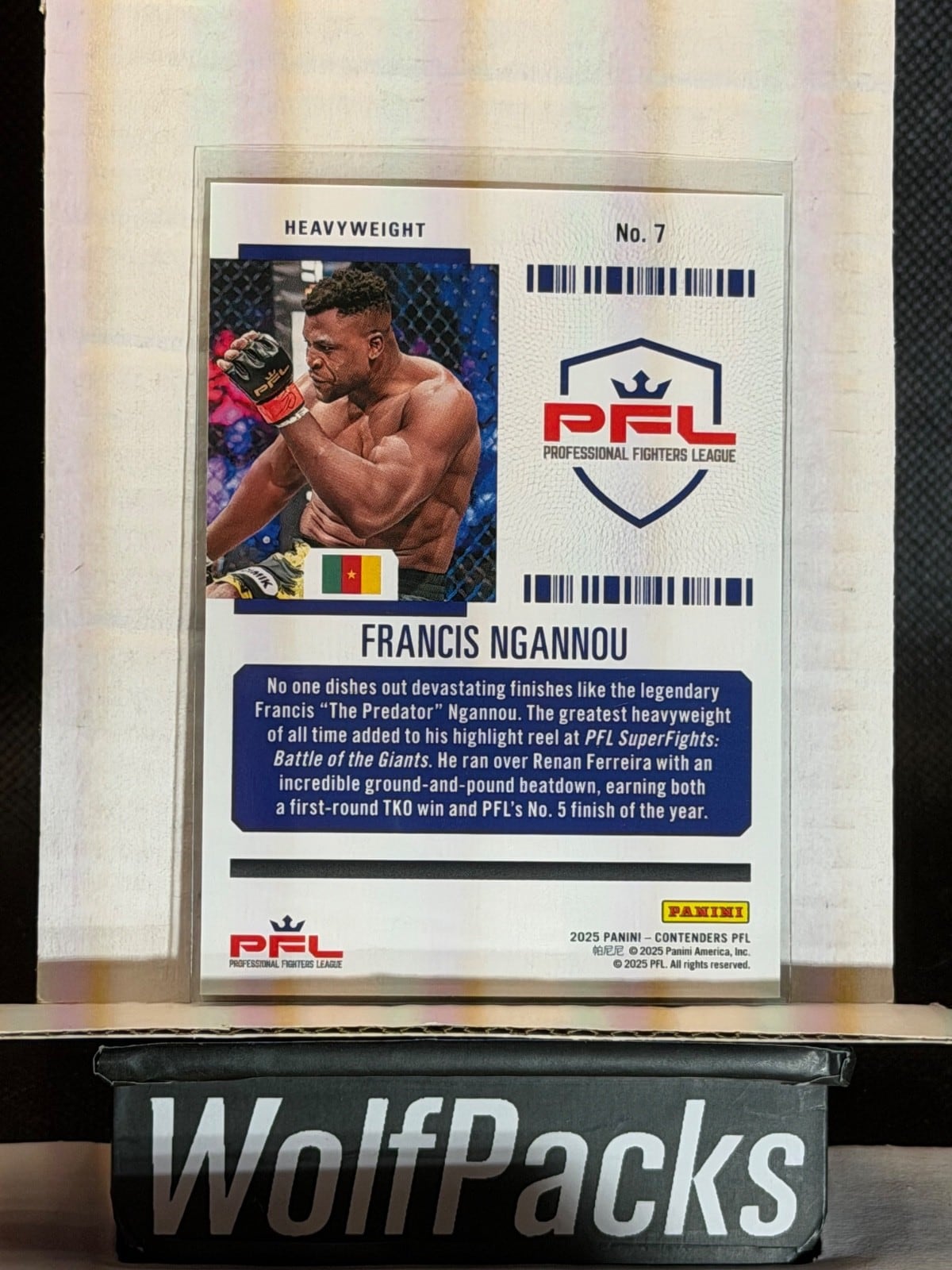 2025 Panini Contenders PFL #7 Francis Ngannou — back