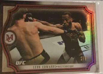 2018 Topps UFC Museum Collection #34 — Leon Edwards — Ruby parallel, front