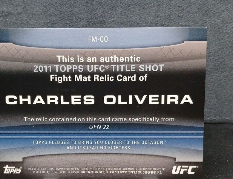 2011 Topps UFC Title Shot #FM-CO Charles Oliveira — back