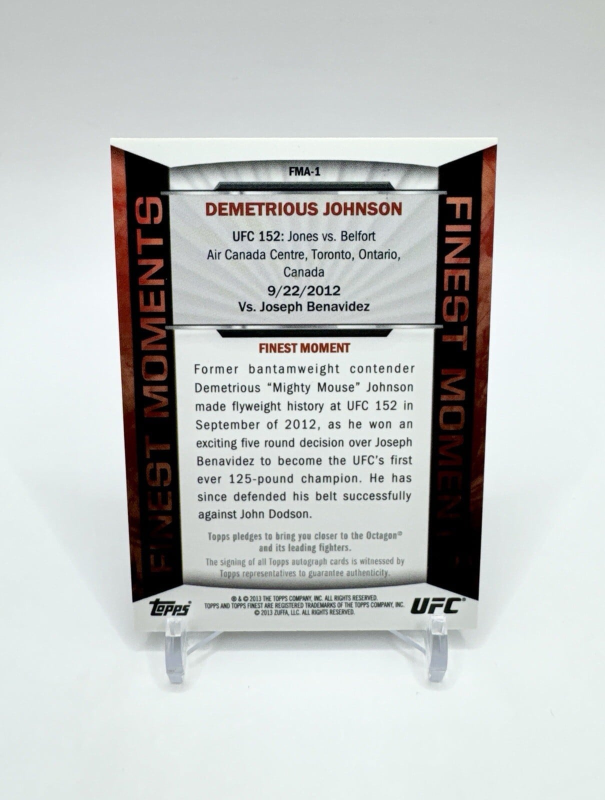 2013 Finest UFC #FMA-DJ — Demetrious Johnson — Octafractor parallel, back