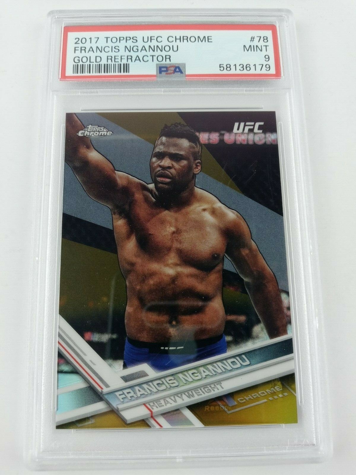 2017 Topps Chrome UFC #78 Gold Refractor /50 — Francis Ngannou — front