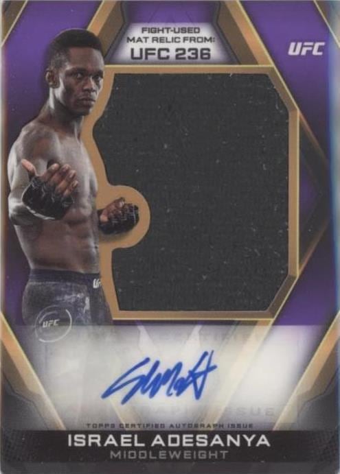 2020 Topps UFC Knockout #AJR-IA — Israel Adesanya — Purple parallel, front